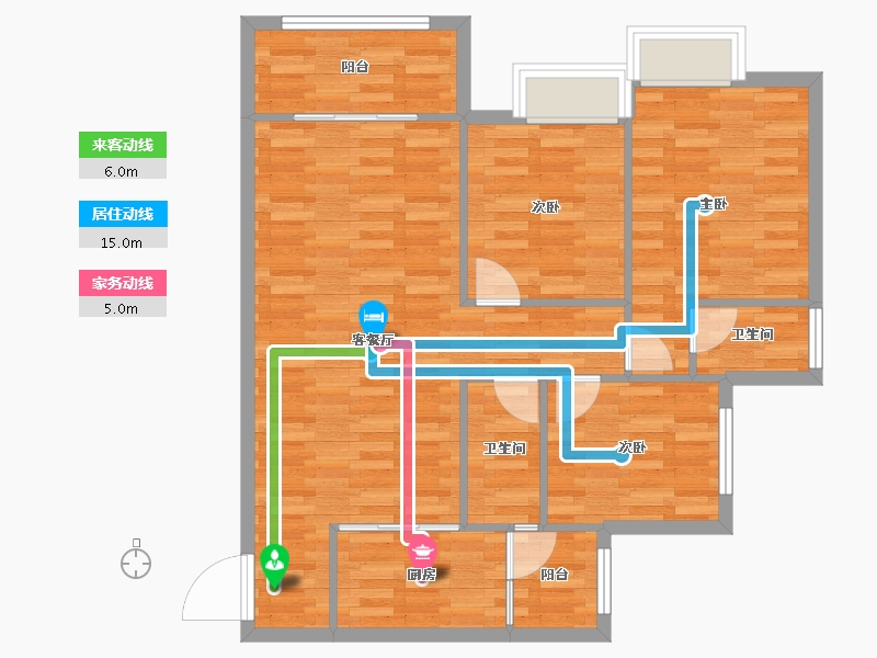 重庆-重庆市-银翔城天誉学府5号楼,天誉学府8号楼,天誉学府6号楼,天誉学府7号楼,银翔城盛世豪庭-85.01-户型库-动静线