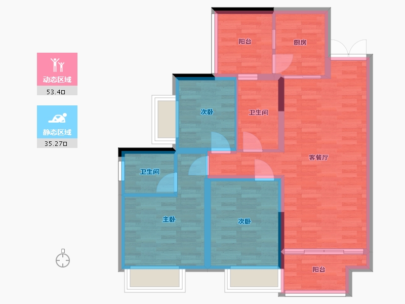 重庆-重庆市-御华兰亭建面99.89m2套内82m2-78.71-户型库-动静分区