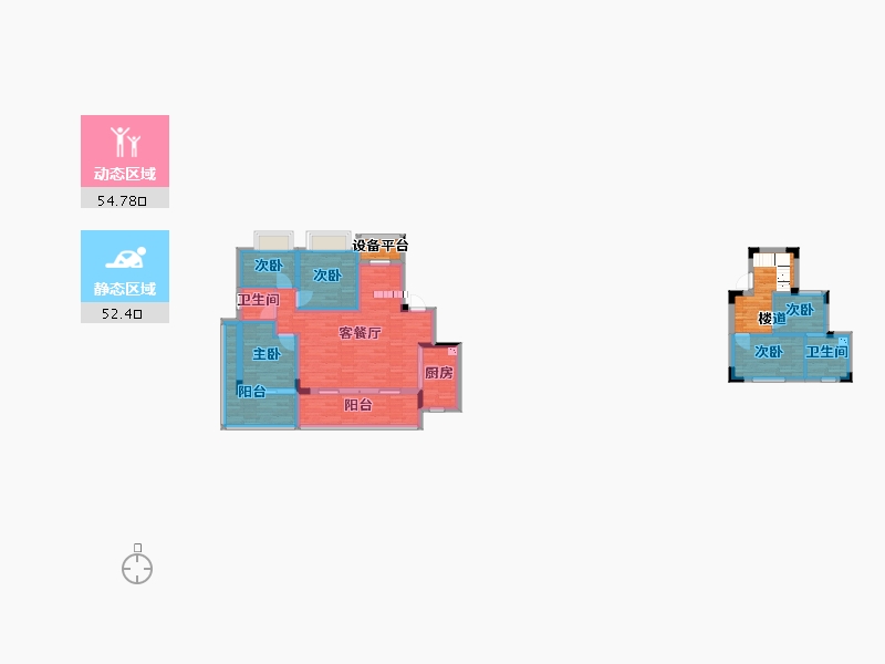 重庆-重庆市-融信海月平湖洋房12号楼,洋房13号楼,洋房1号楼套内97m²-104.41-户型库-动静分区