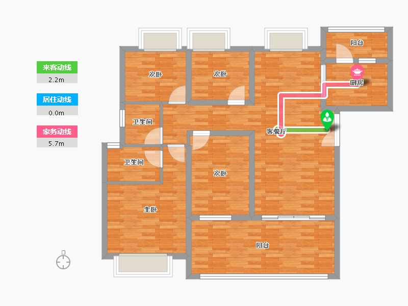 重庆-重庆市-龙湖紫云赋124m²-102.53-户型库-动静线