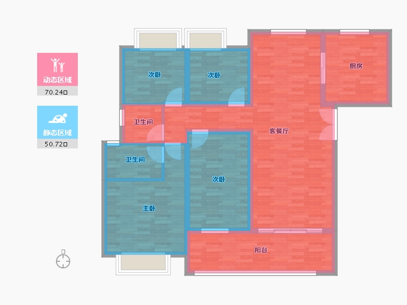 重庆-重庆市-龙湖紫云赋137m²-108.28-户型库-动静分区