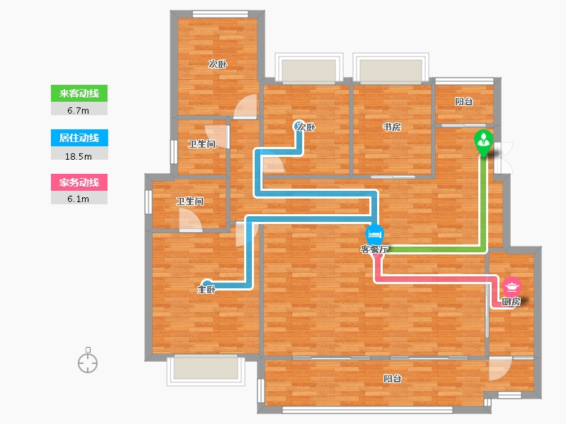 重庆-重庆市-禹洲雍锦府29号楼,31号楼0m²-124.59-户型库-动静线