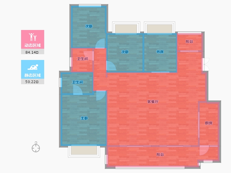 重庆-重庆市-禹洲雍锦府29号楼,31号楼0m²-124.59-户型库-动静分区