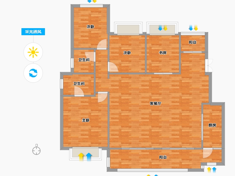 重庆-重庆市-禹洲雍锦府29号楼,31号楼0m²-124.59-户型库-采光通风