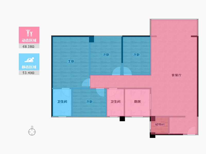 广西壮族自治区-梧州市-华府中心-111.66-户型库-动静分区