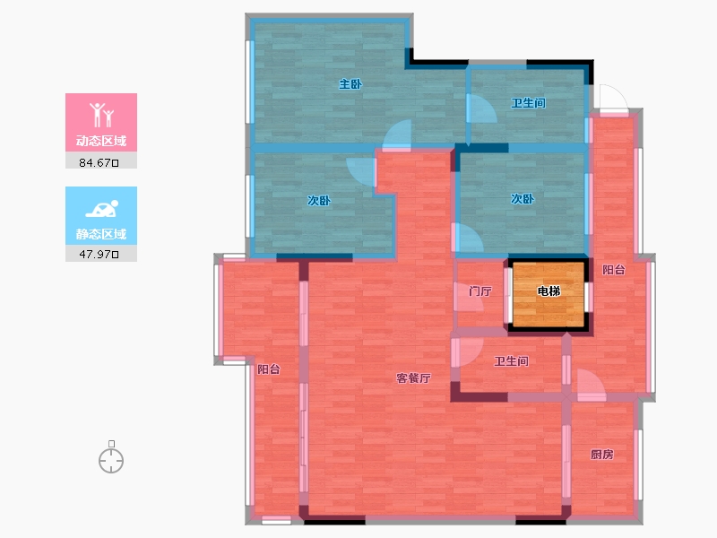 重庆-重庆市-朗诗乐府12栋146m²-121.79-户型库-动静分区