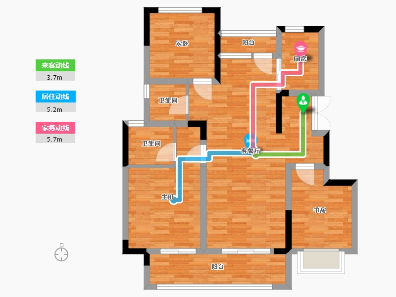 重庆-重庆市-中梁和苑套内0m2-78.60-户型库-动静线