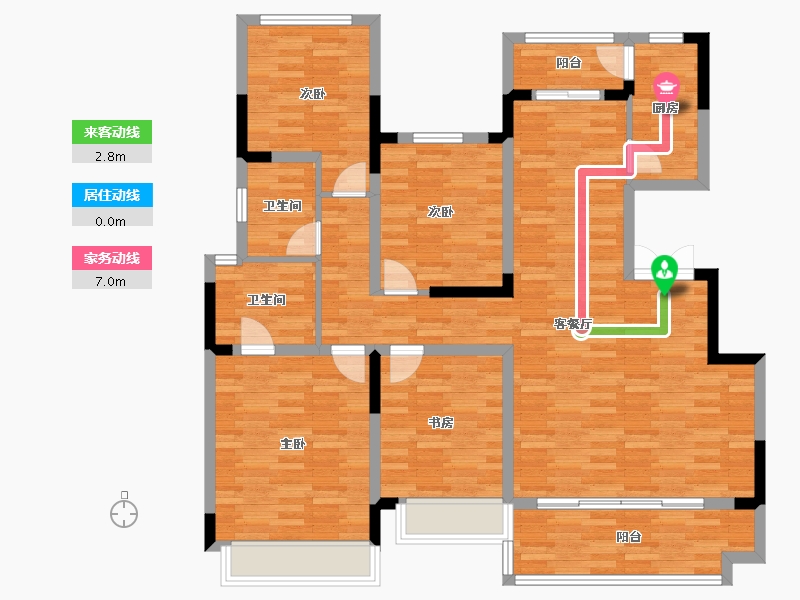 重庆-重庆市-华润琨瑜府25,9,30,31,26号楼，141m²-118.89-户型库-动静线