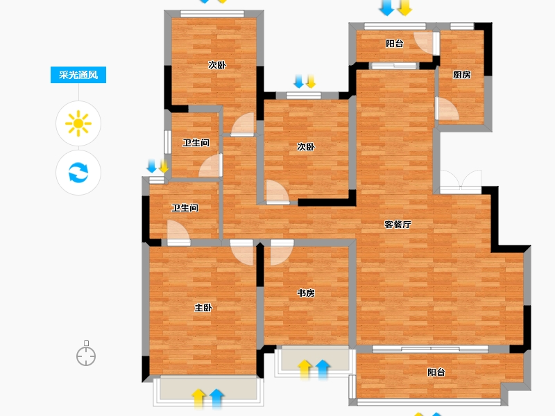 重庆-重庆市-华润琨瑜府25,9,30,31,26号楼，141m²-118.89-户型库-采光通风