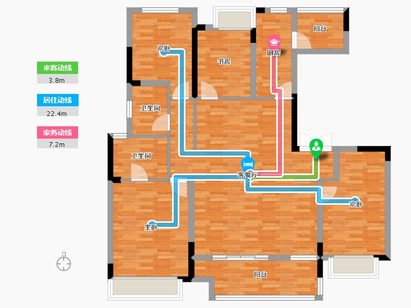 重庆-重庆市-华润琨瑜府122m²-118.06-户型库-动静线