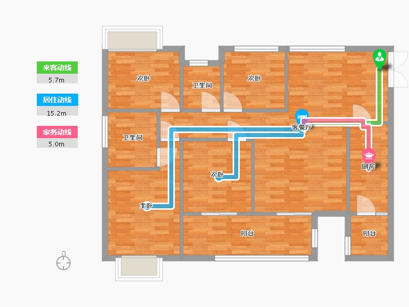 重庆-重庆市-中建瑜和城套内96m2-93.53-户型库-动静线