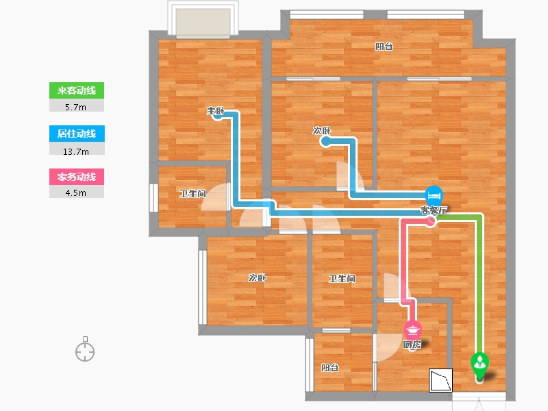 重庆-重庆市-中建瑜和城套内85m2-81.71-户型库-动静线