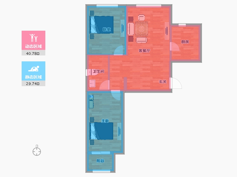 北京-北京市-西山锦绣府建面89m²-63.00-户型库-动静分区