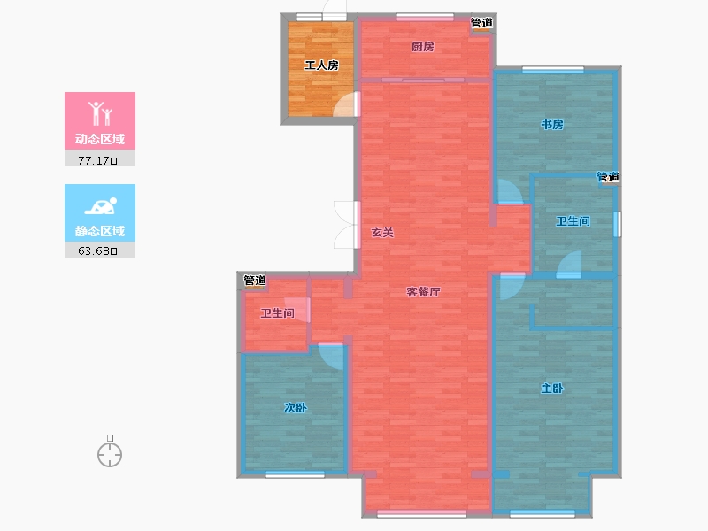 北京-北京市-丽景长安二期4号楼,7号楼190m²-135.14-户型库-动静分区