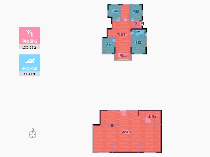 北京-北京市-观承望溪建面19栋190m²-150.00-户型库-动静分区