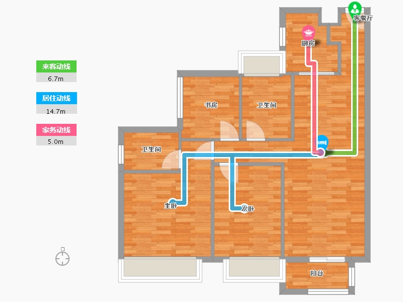 广东省-广州市-中海熙园100m²-78.76-户型库-动静线