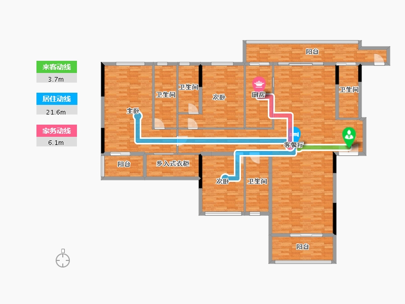 广东省-广州市-尚轩1033栋265m2-207.32-户型库-动静线