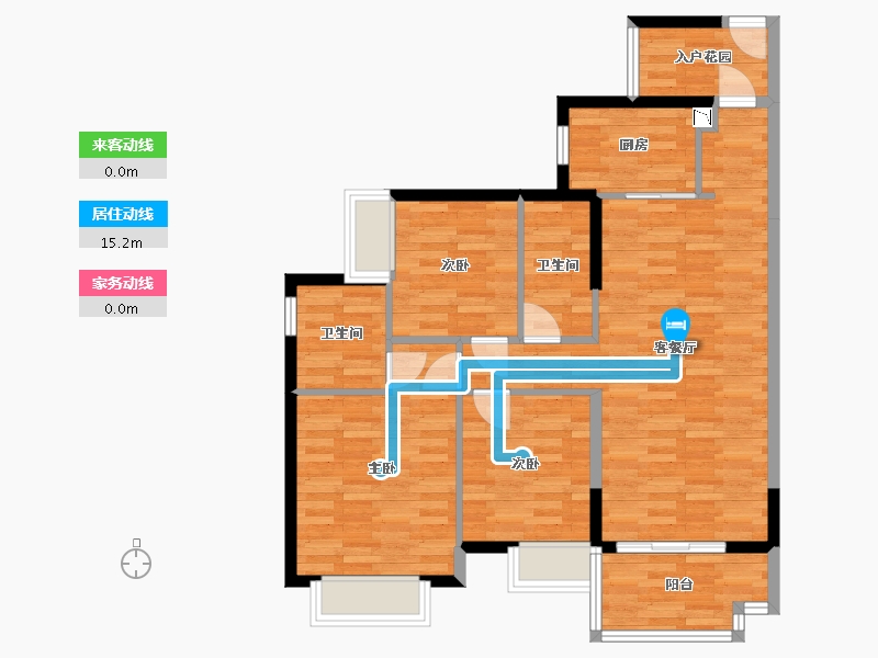 广东省-广州市-时代柏林113m2-86.87-户型库-动静线