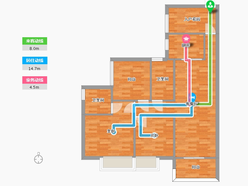 广东省-广州市-珠江铂世湾99m2-79.30-户型库-动静线