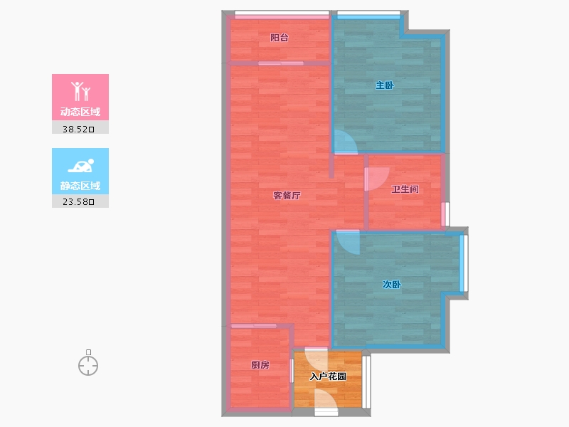 广东省-广州市-南沙保利城1-6号楼,1-7号楼,1-9号楼,9号楼,10号楼74m²-59.20-户型库-动静分区