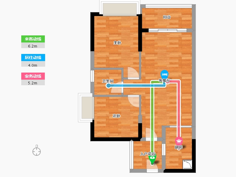 广东省-广州市-南沙保利城75m²-60.01-户型库-动静线