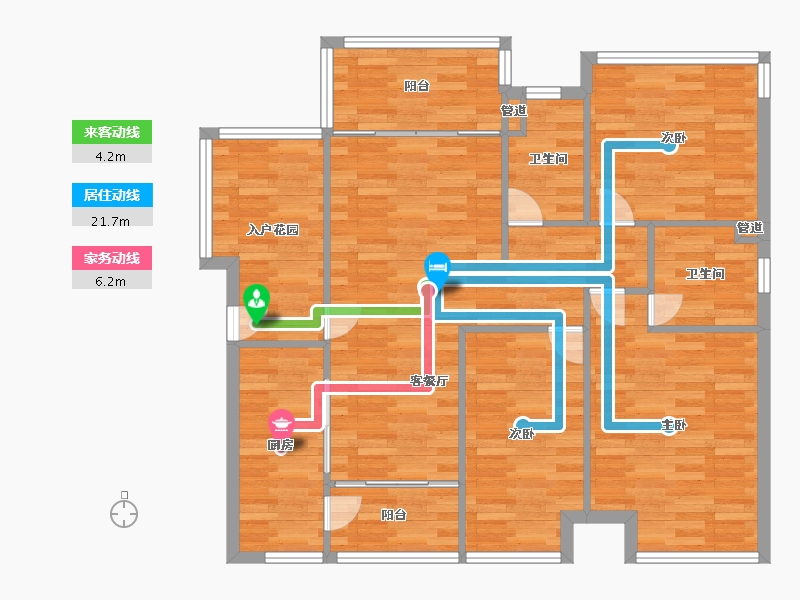 广东省-广州市-南沙湾御苑12栋,14栋123m²-98.40-户型库-动静线