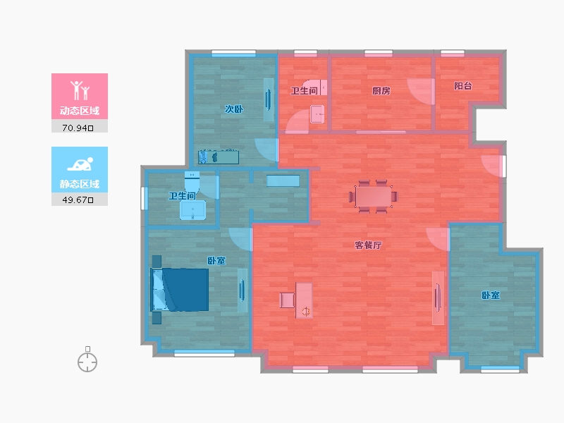 北京-北京市-招商都会湾135m²-111.02-户型库-动静分区