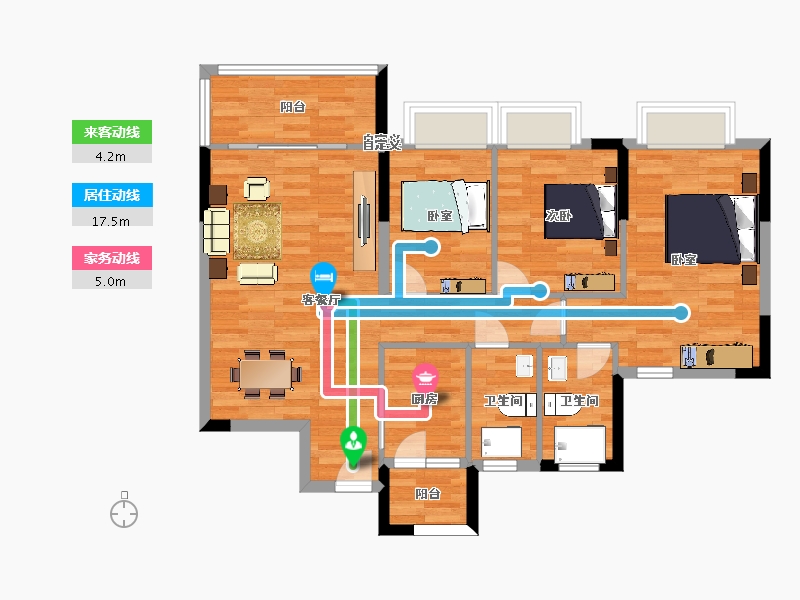 广东省-广州市-三江盛汇111m²-87.16-户型库-动静线