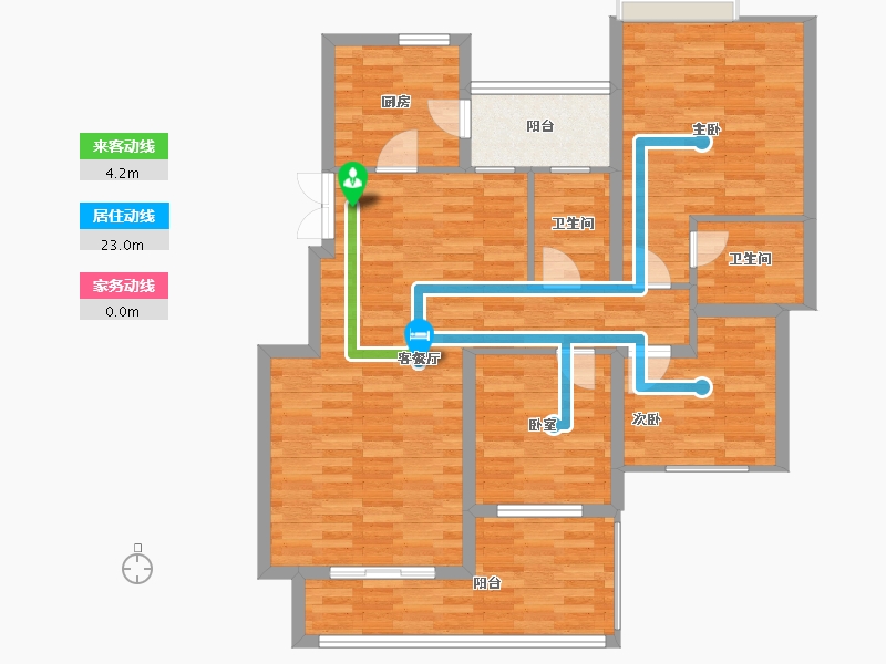 重庆-重庆市-大足新澜康桥名邸15号楼,16号楼119.65m-98.50-户型库-动静线