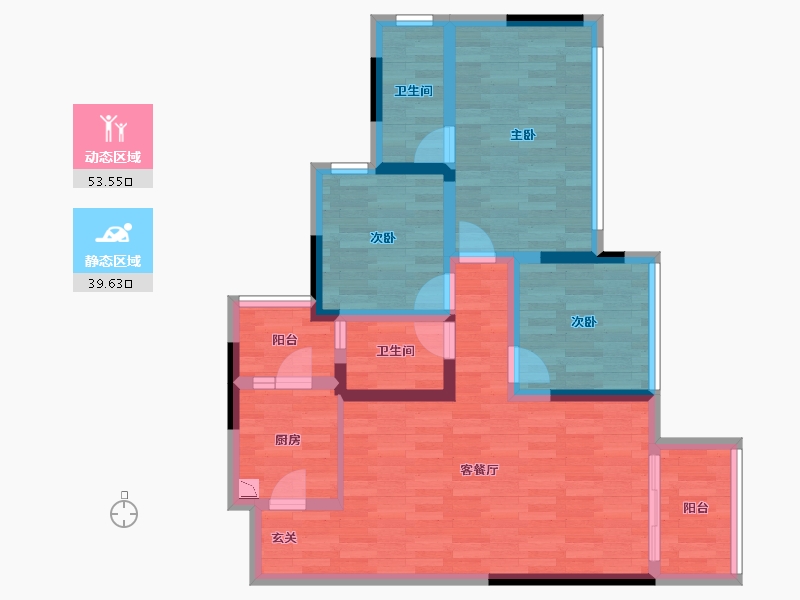 重庆-重庆市-上汇金悦湾8号楼104.86m²-81.08-户型库-动静分区