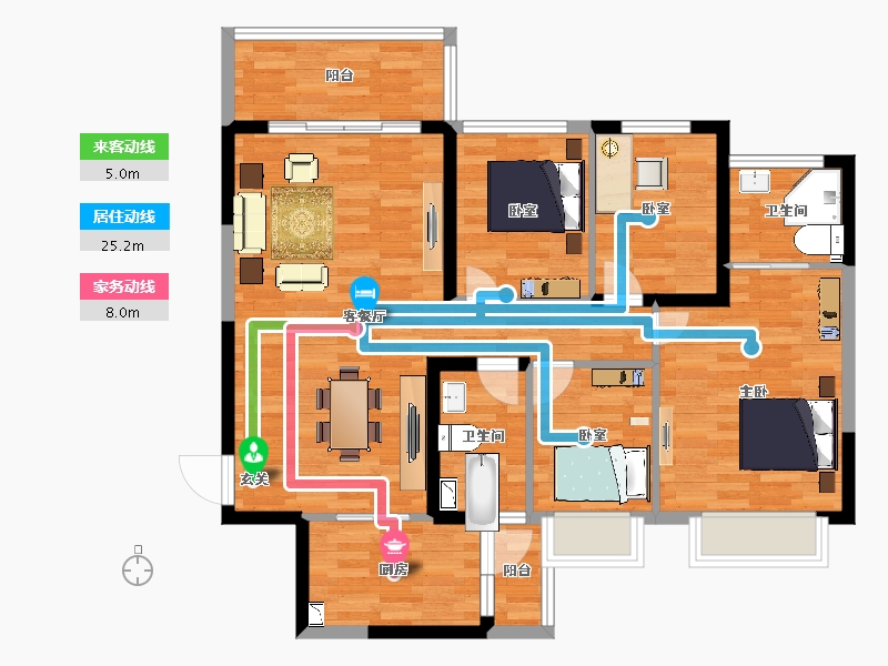 重庆-重庆市-万州恒大御景半岛3号块地1号楼121m²-96.26-户型库-动静线