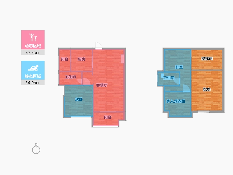 广东省-广州市-保利合锦领秀山01&04户型105m²-100.21-户型库-动静分区