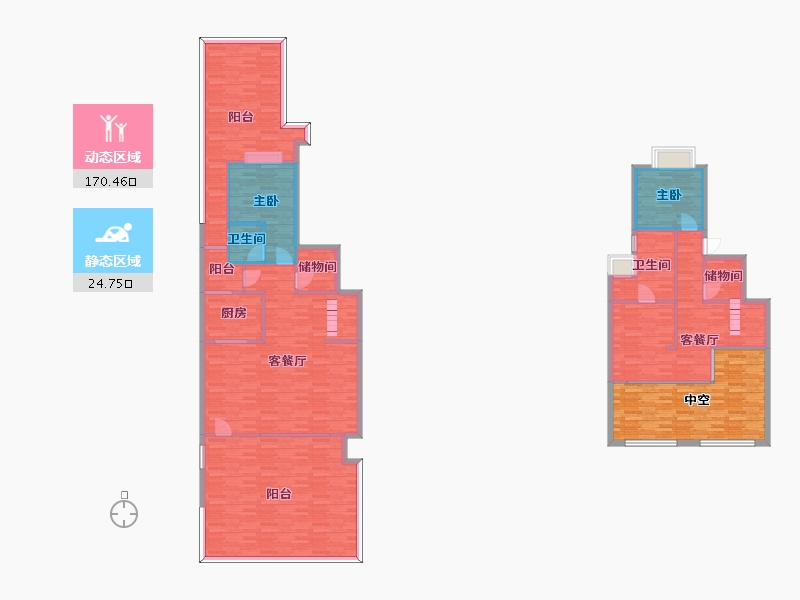 重庆-重庆市-保利大国璟洋房1号楼套内127m2-201.59-户型库-动静分区