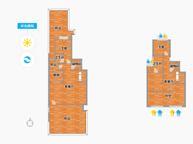 重庆-重庆市-保利大国璟洋房1号楼套内127m2-201.59-户型库-采光通风