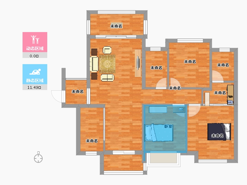 湖南省-株洲市-悦湖春天-98.76-户型库-动静分区