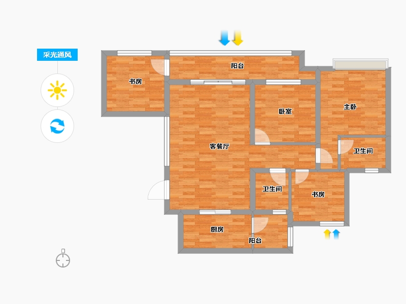 重庆-重庆市-海成天生别院1号楼115.91m²-86.69-户型库-采光通风