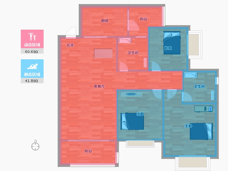 重庆-重庆市-恒大悦府145号楼,150号楼112.58m²-93.19-户型库-动静分区