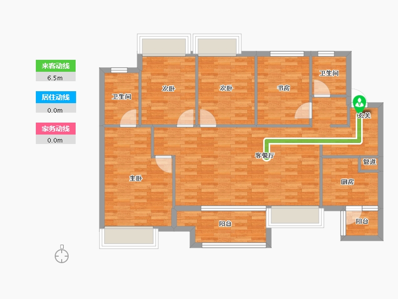 重庆-重庆市-万科彩云湖1号楼,7号楼,8号楼,9号楼104m²-99.69-户型库-动静线