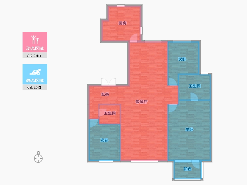 北京-北京市-天润香墅湾1号5号楼（住1）,6号楼（住3）,8号楼（住4）,9号楼（住5）,14-142.69-户型库-动静分区