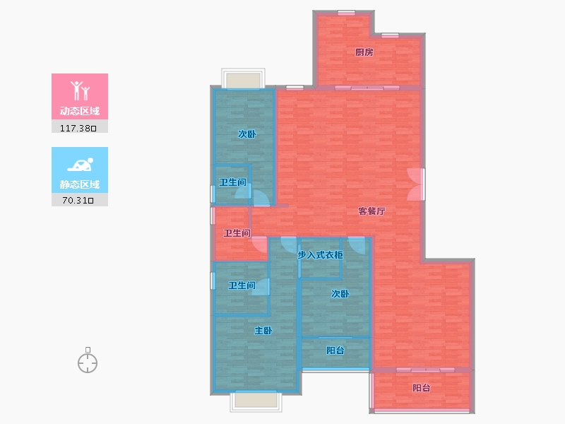 广东省-广州市-世茂天越A栋213m²-170.49-户型库-动静分区