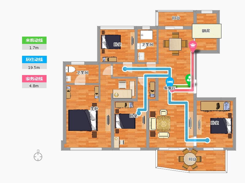 重庆-重庆市-腾龙居公园华府28,31,32,27,30号楼C1151m²-122.18-户型库-动静线