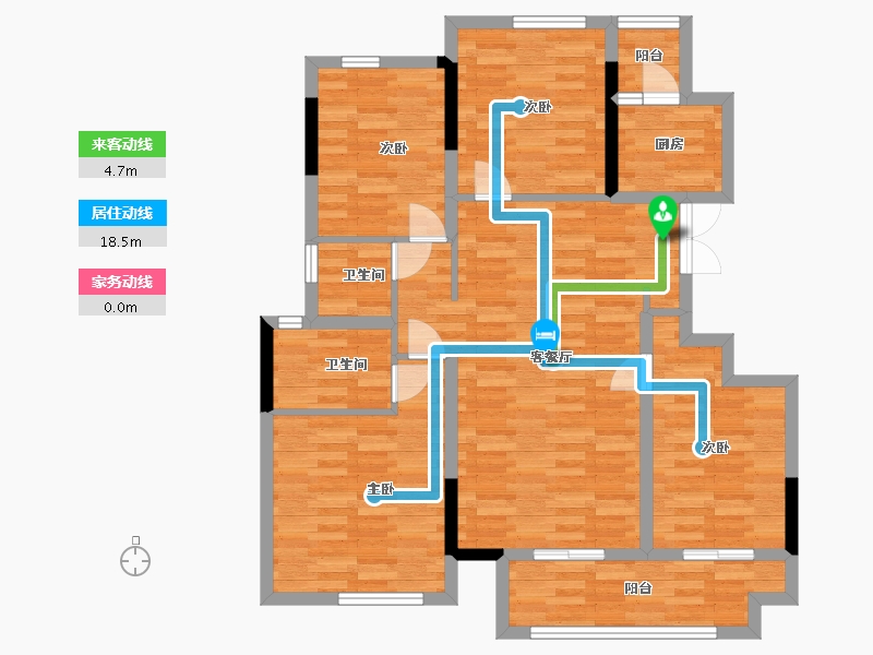 重庆-重庆市-财信中梁华府116㎡-96.24-户型库-动静线