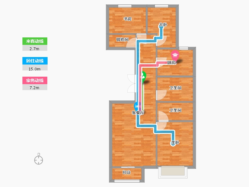 北京-北京市-天资华府6号楼117M2-79.09-户型库-动静线