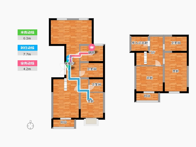 北京-北京市-天资华府6,8号楼193M2-134.41-户型库-动静线