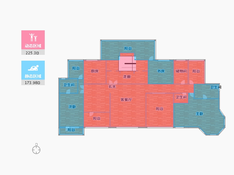 北京-北京市-天润香墅湾1号1号楼（住13）,5号楼（住1）,2号楼（住12）,6号楼（住3）,-373.31-户型库-动静分区