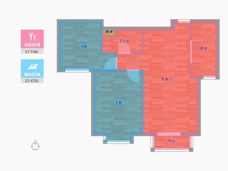 北京-北京市-首开住总熙悦安郡84m²-54.85-户型库-动静分区