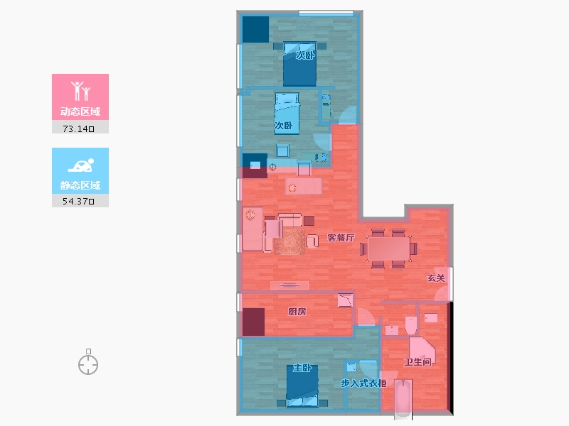 北京-北京市-万科大都会滨江N21号公寓建面167m²-112.97-户型库-动静分区