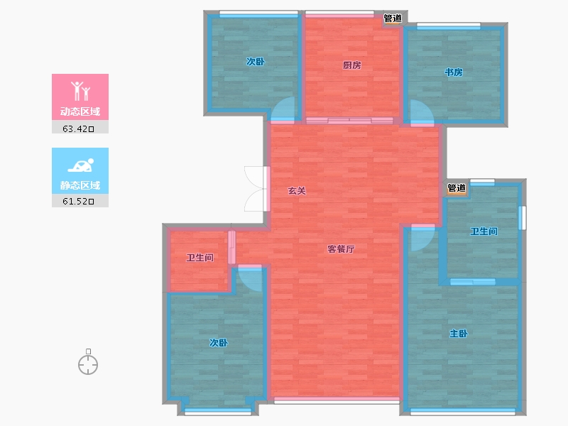 北京-北京市-西山燕庐7/8/150m²-111.72-户型库-动静分区