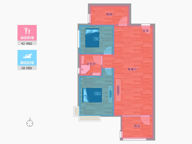 北京-北京市-K2十里春风3,6,14,16,78m²-54.79-户型库-动静分区