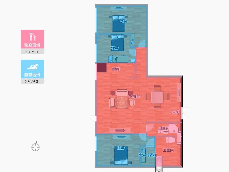 北京-北京市-万科大都会滨江N21号公寓建面175m²-121.95-户型库-动静分区